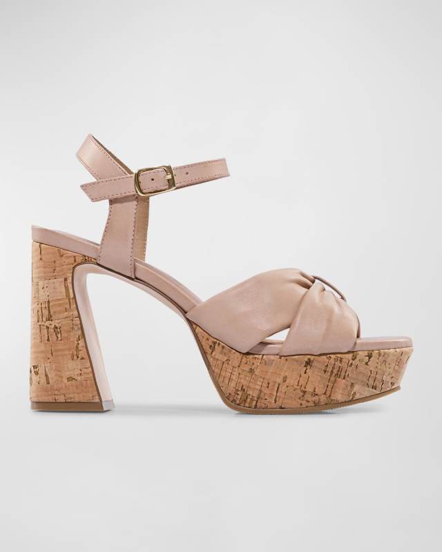 Suede Ankle-Strap Platform Sandals