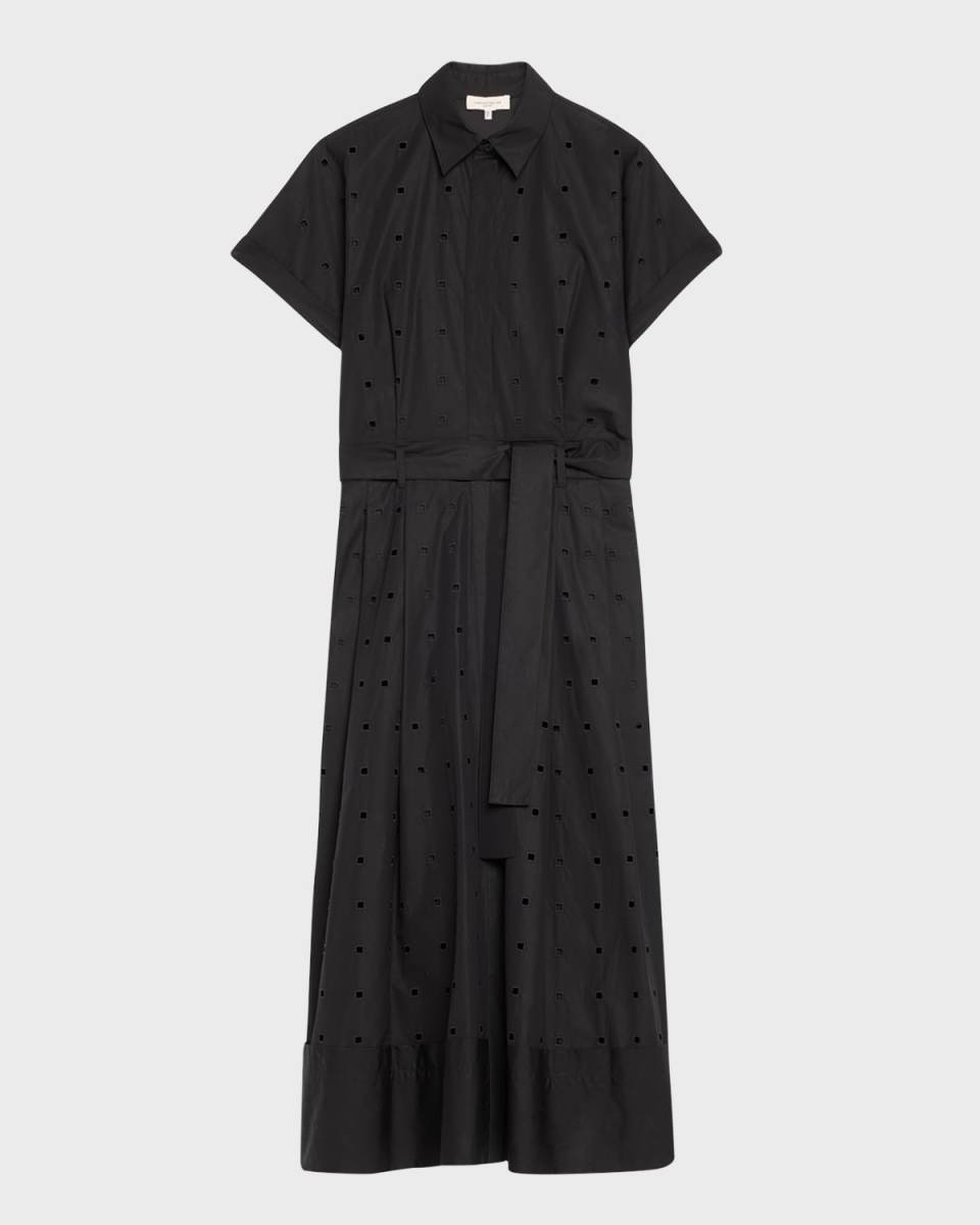 Eyelet-Embroidered Cotton Midi Shirtdress