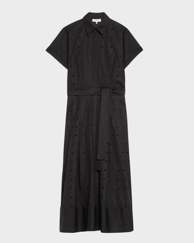 Eyelet-Embroidered Cotton Midi Shirtdress