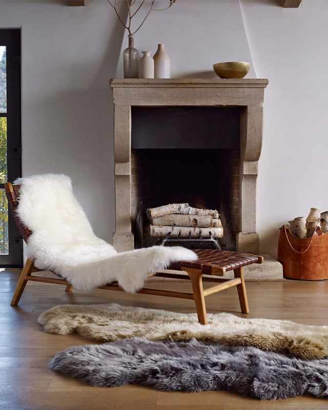 Sheepskin Area Throw Rug