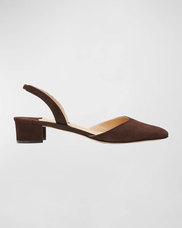 Aspro Suede Slingback Ballerina Pumps