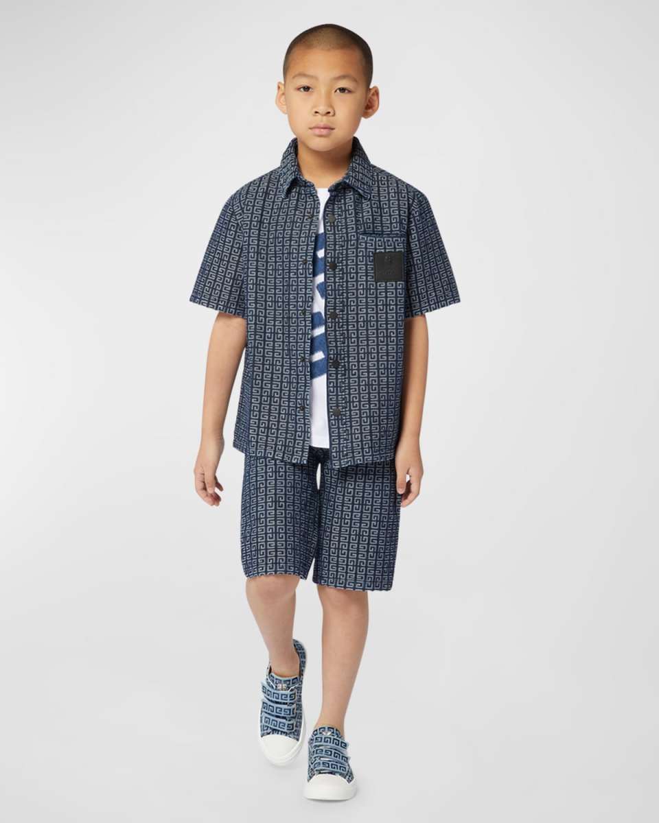Boy's Logo-Print Bermuda Shorts, Size 6-14