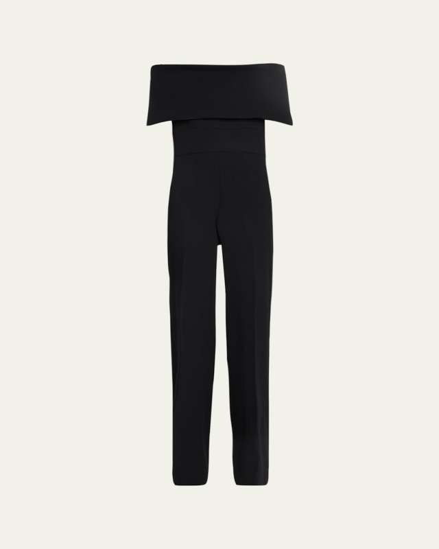 Off-the-Shoulder Crepe Jumpsuit