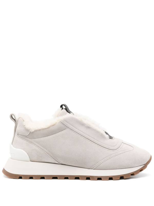Monili chain-detail suede sneakers