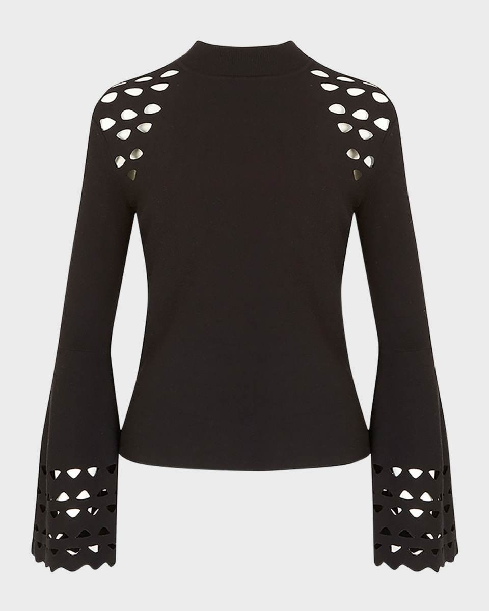 Alison Cutout Mock-Neck Pullover