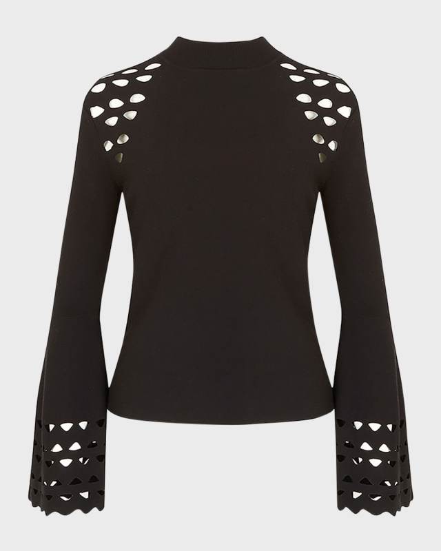 Alison Cutout Mock-Neck Pullover