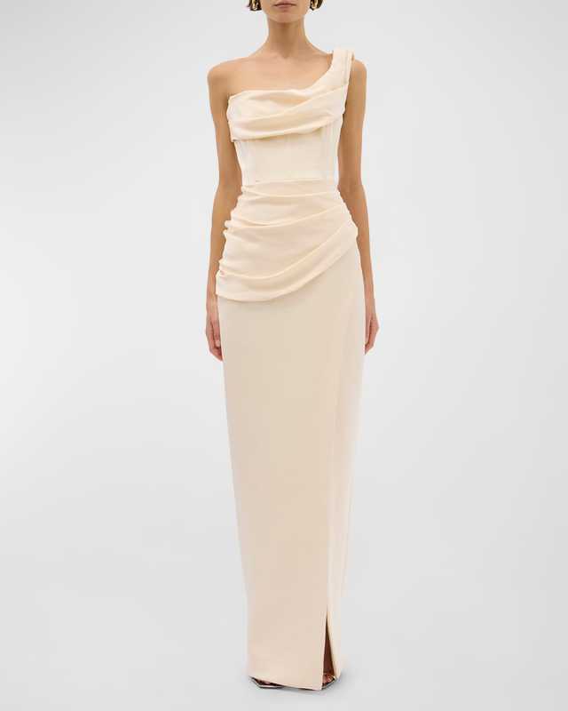 Duke Draped One-Shoulder Gown