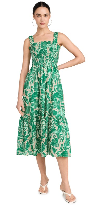 o. p.t Cotton Isla Dress Green Palm