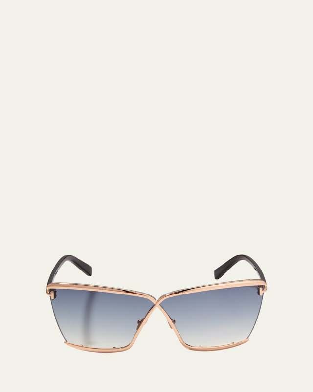 Elle 02 Acetate/Metal Butterfly Sunglasses
