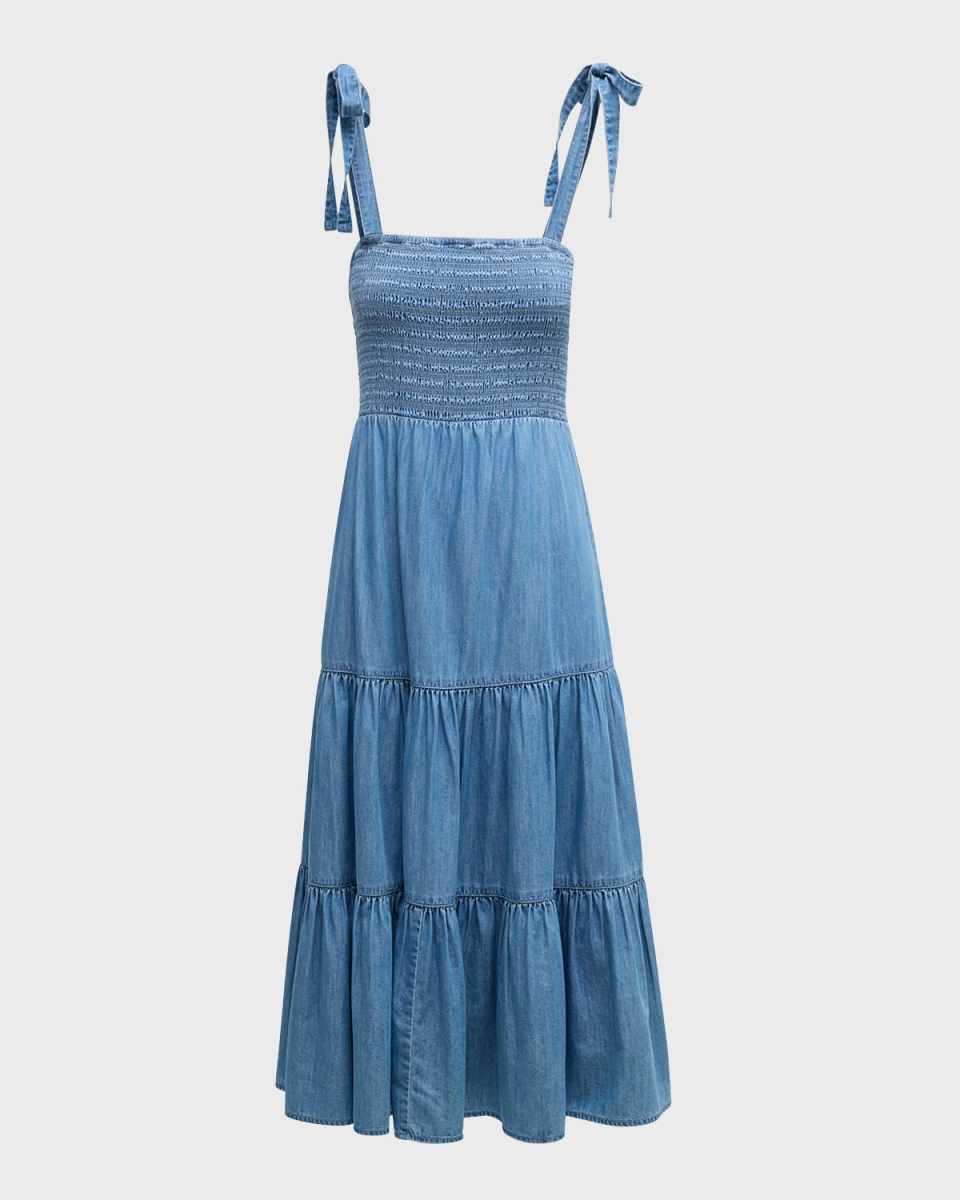Tola Tiered Denim Midi Dress