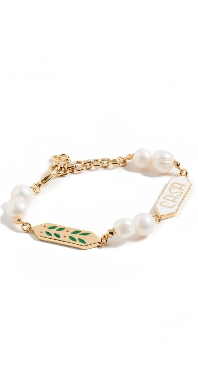 Casablanca Laurel Pearl Bracelet Gold/Pearl/White/Gr