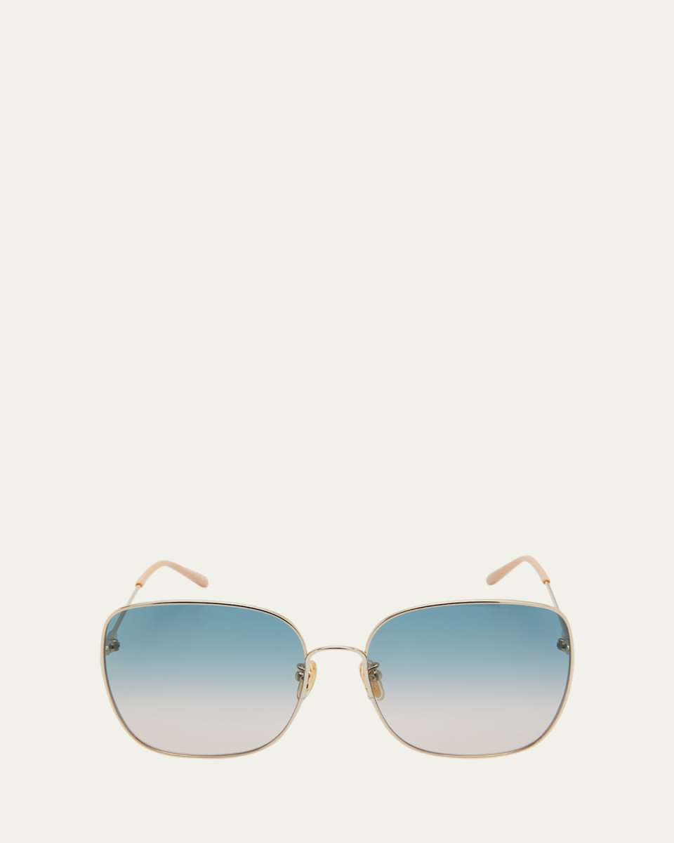 Gradient Square Metal Sunglasses