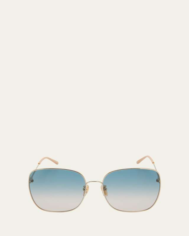 Gradient Square Metal Sunglasses
