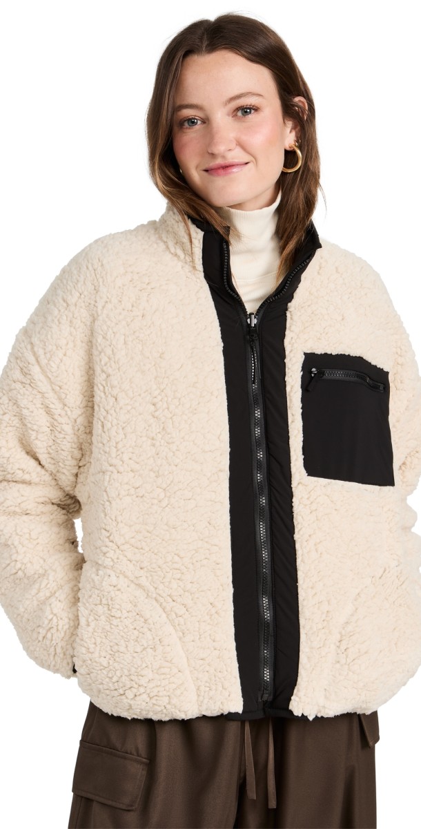 Z Supply Reversible Fleece Jacket Black