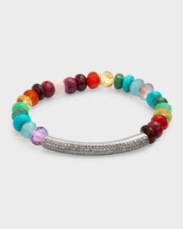 Chakra Tube Multi-Stone Bead Bracelet