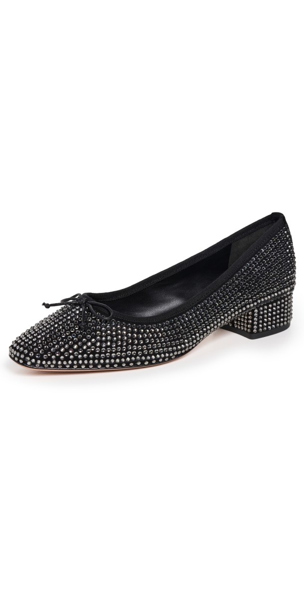 Veronica Beard Cecile Ballet Pumps Black/Black Diamond