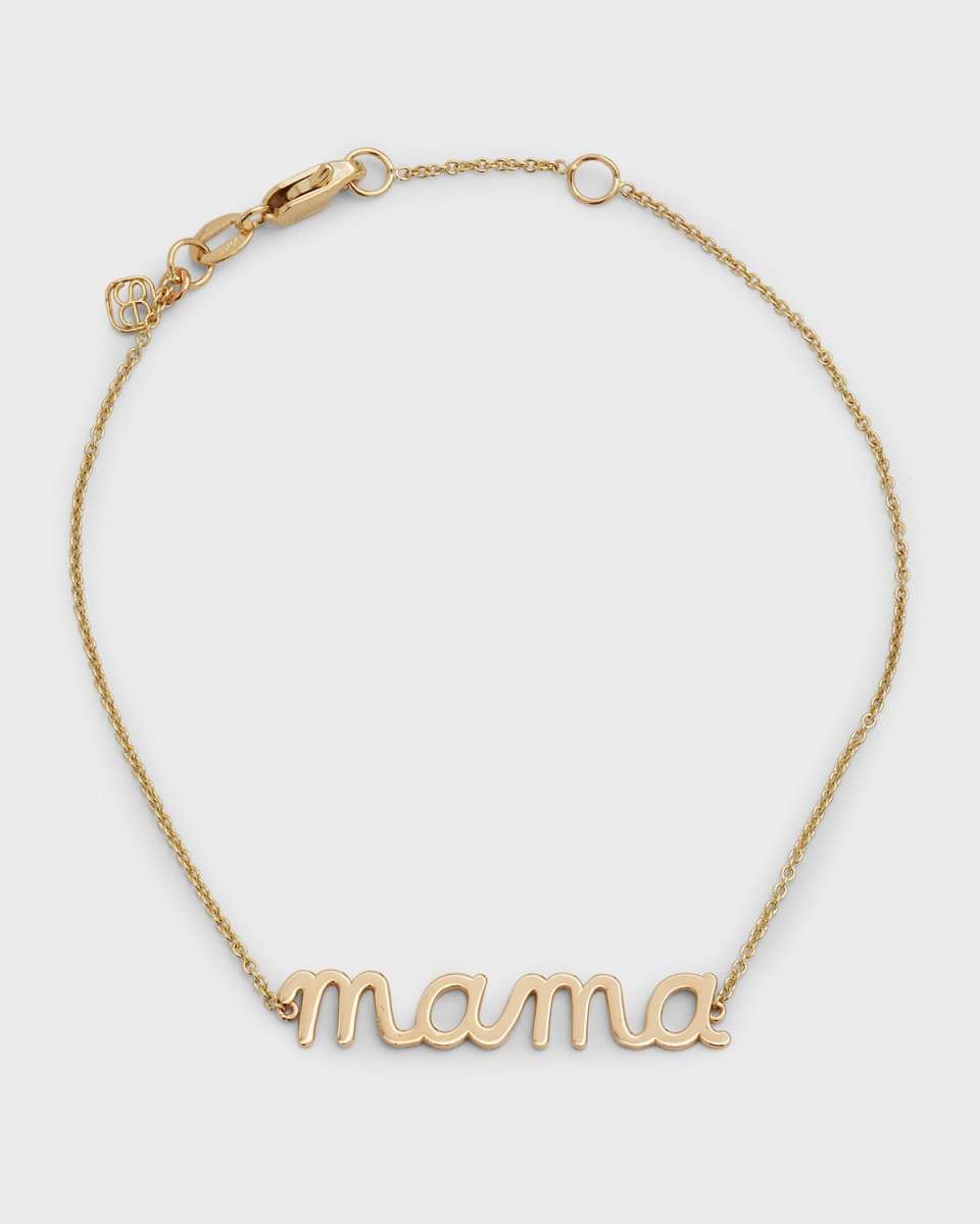 14k Gold Mama Script Bracelet