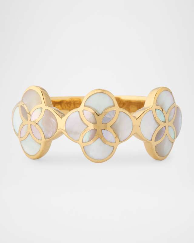 White Mother of Pearl Three Petal Ring