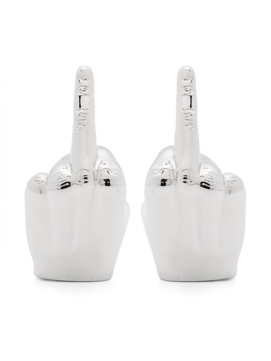 hand-shaped polished earrings