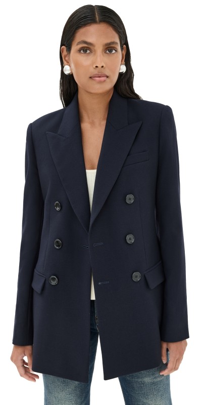AMI Double Breasted Jacket Navy Blue