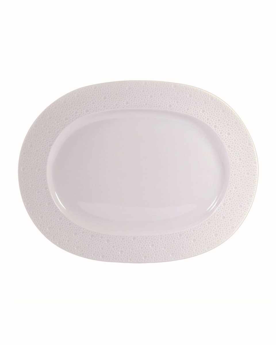 Ecume White Oval Platter, 12"