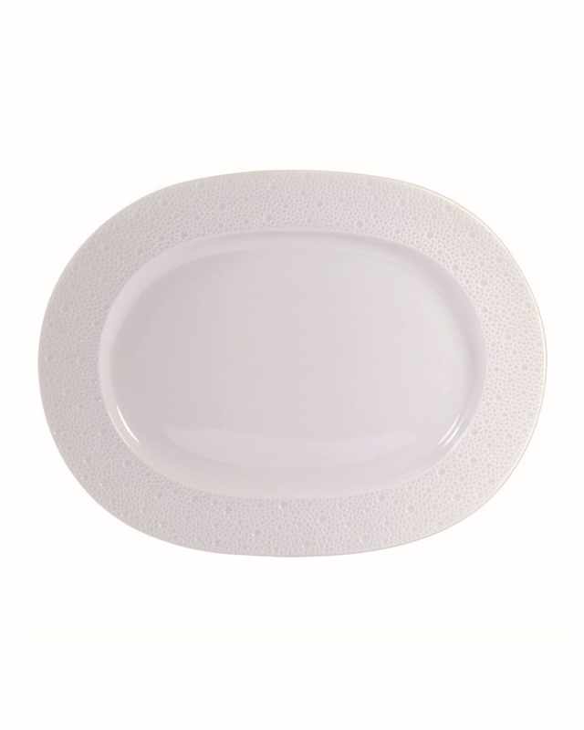 Ecume White Oval Platter, 12"