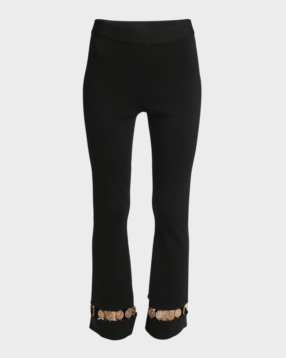 Metal Cutout Trim Pants