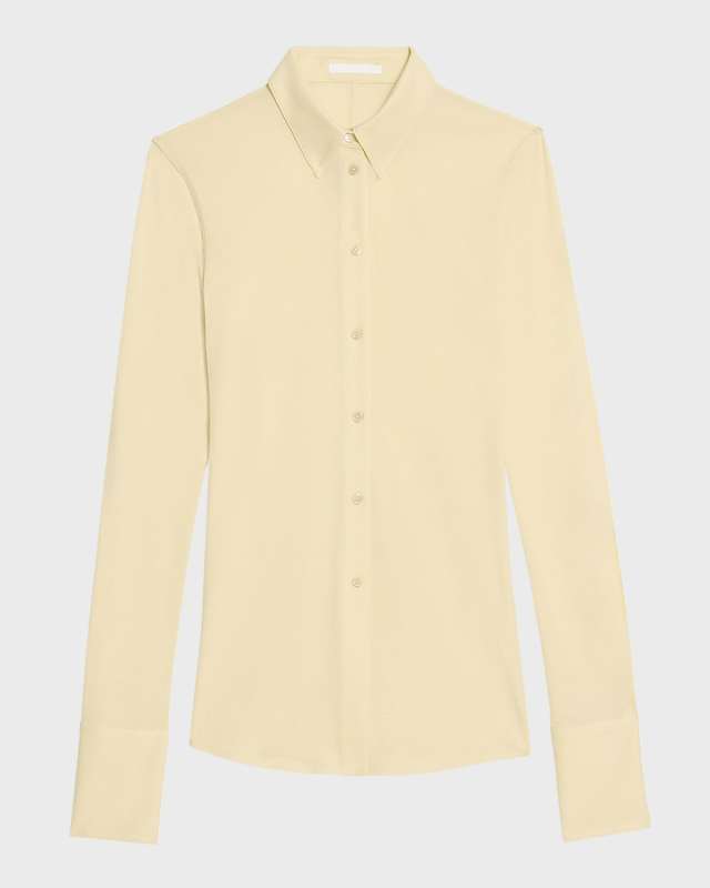 Button-Front Jersey Shirt