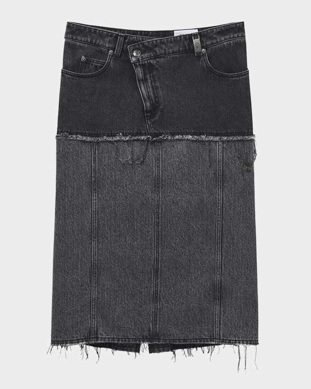 Hybrid Denim Midi Skirt