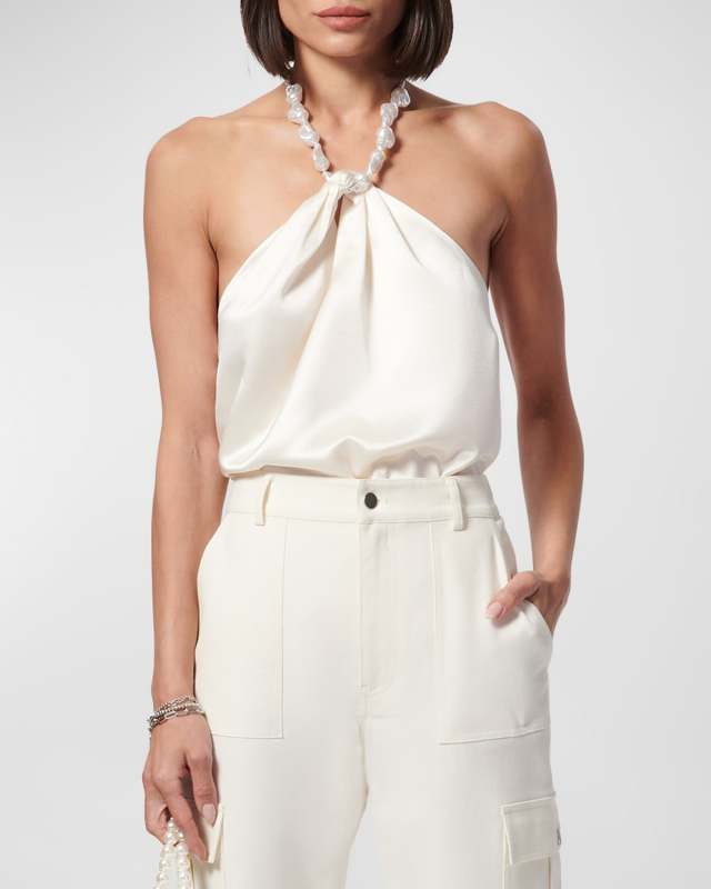 Elody Satin Chain-Strap Cami