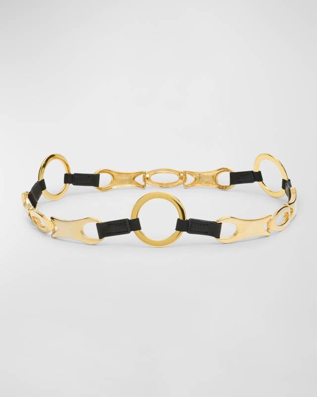 Golden Ring Flexible Zinc & Leather Belt