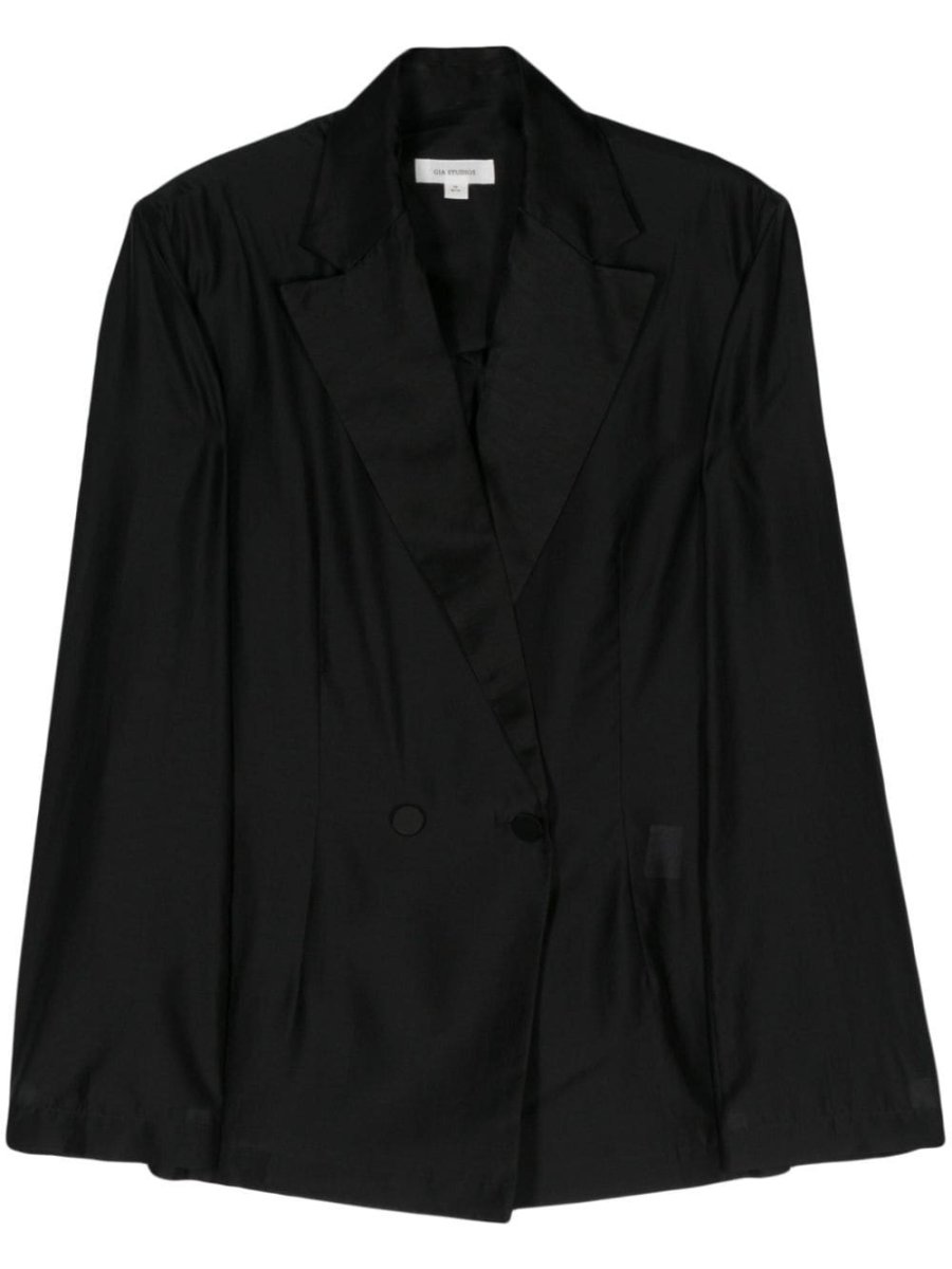 semi-sheer crepe blazer