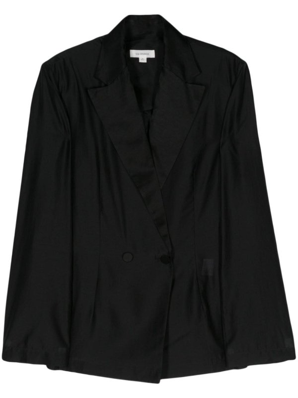semi-sheer crepe blazer