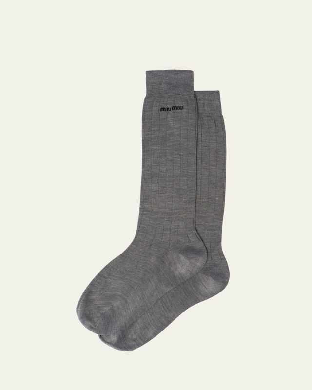 Logo-Knit Silk Sock