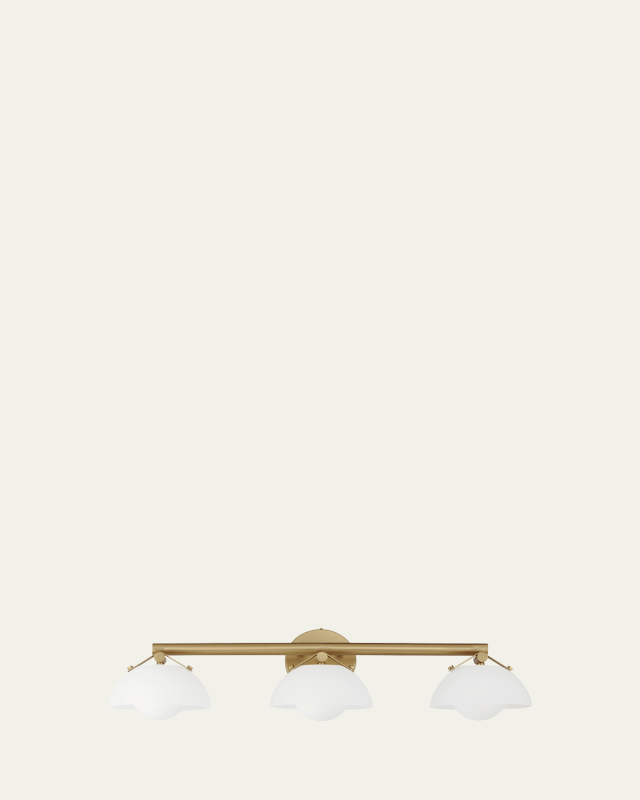 Mat Sanders Design from Studio M Domain 3-Light Bath Vanity - Frost/Brass