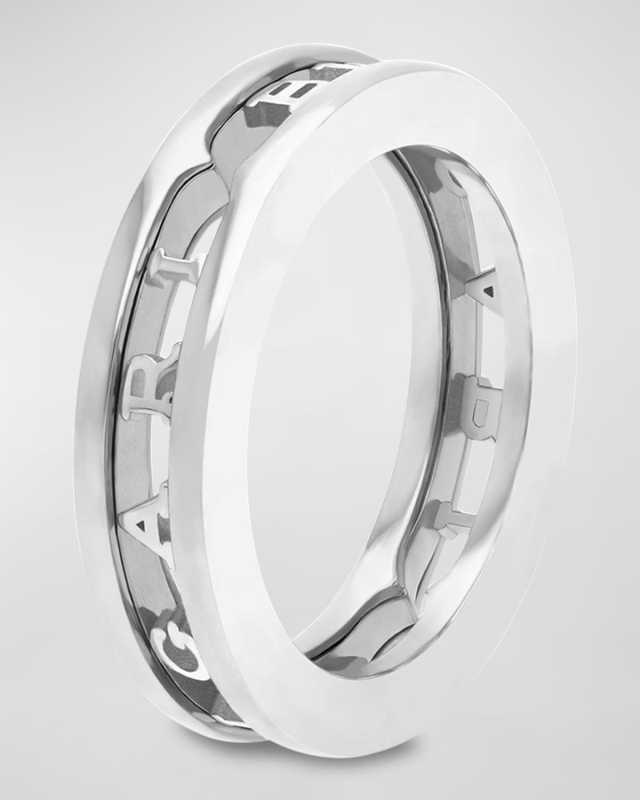 B. Zero1 White Gold 1-Band Logo Ring, EU 62 / US 10