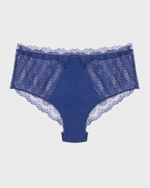 Canopee High-Rise Lace & Crepe Retro Briefs