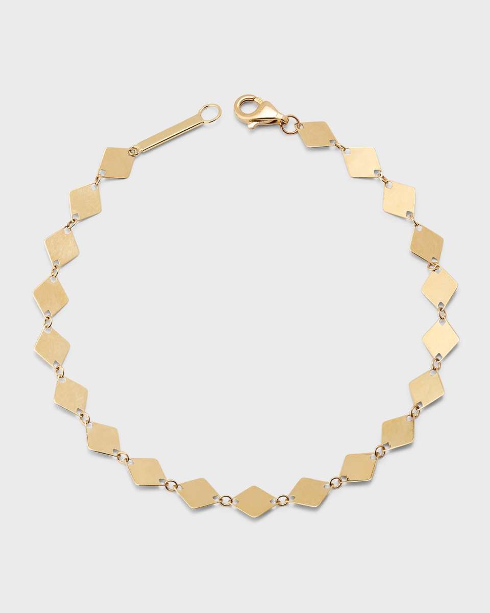 14K Yellow Gold Single Strand Laser Kite Chain Bracelet