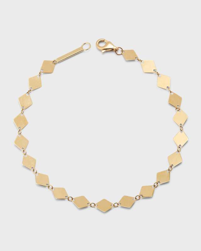 14K Yellow Gold Single Strand Laser Kite Chain Bracelet