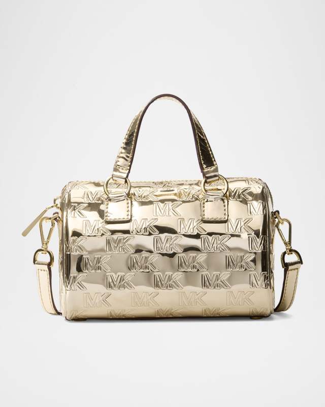 Mason Metallic Monogram Leather Shoulder Bag