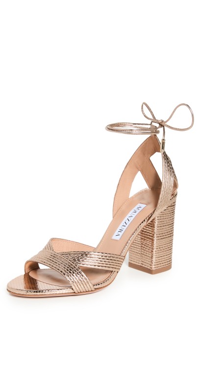 Aquazzura 85mm Ari Sandals Soft Gold
