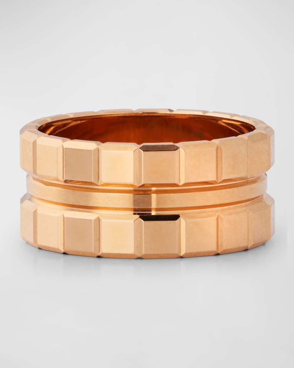 18K Rose Gold Ice Wide 3 Band Ring