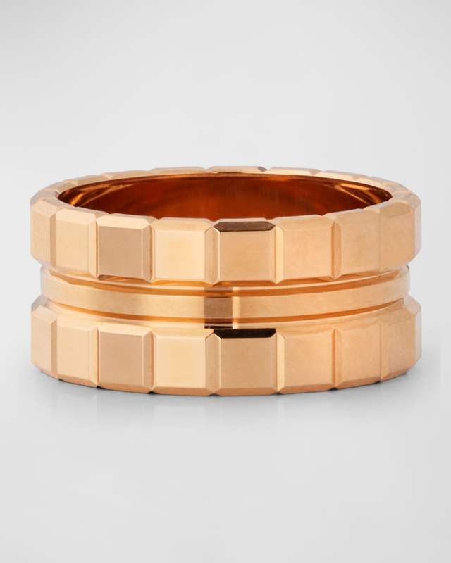 18K Rose Gold Ice Wide 3 Band Ring