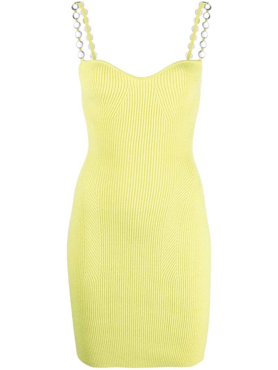 stud-embellished ribbed-knit minidress