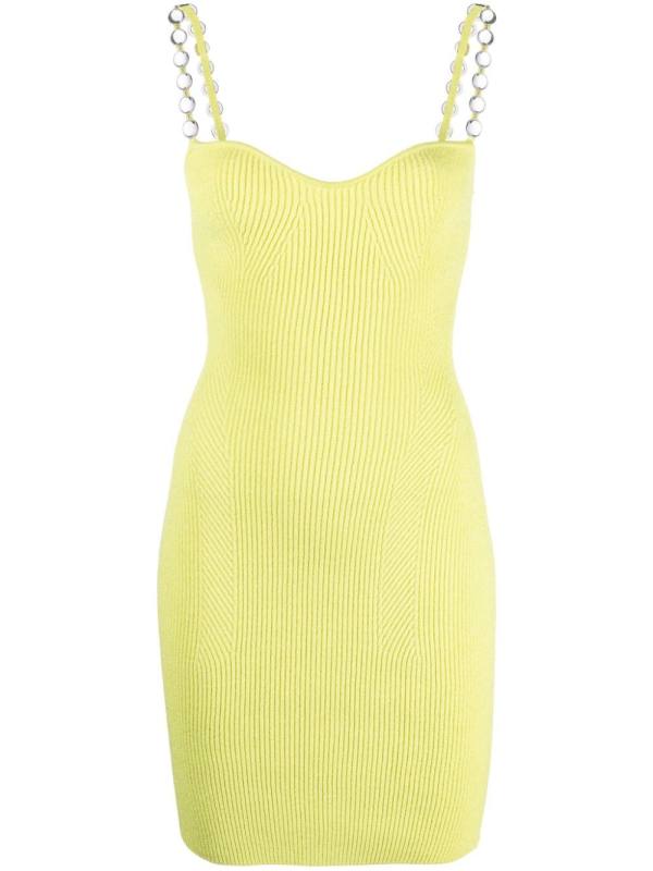 stud-embellished ribbed-knit minidress