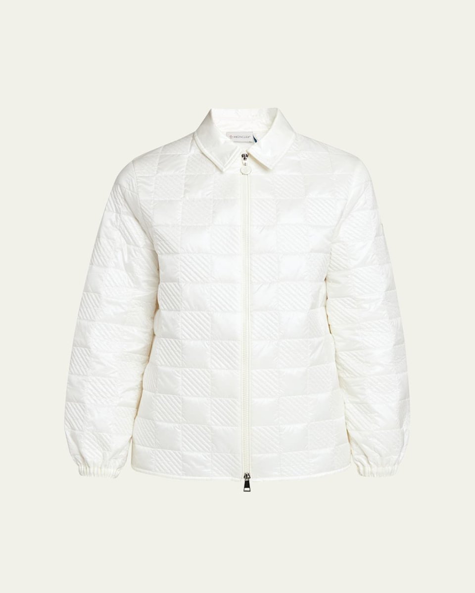 Checkerboard Quilted Shirt Jacket