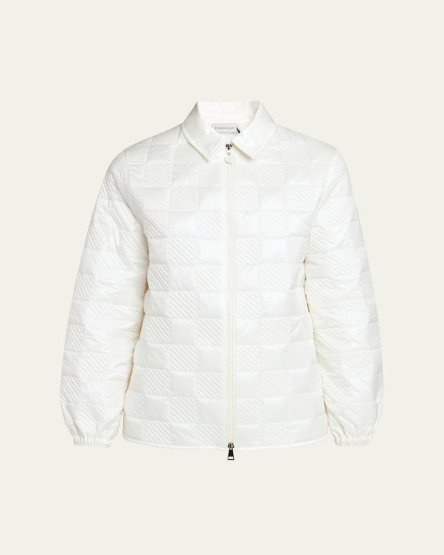 Checkerboard Quilted Shirt Jacket