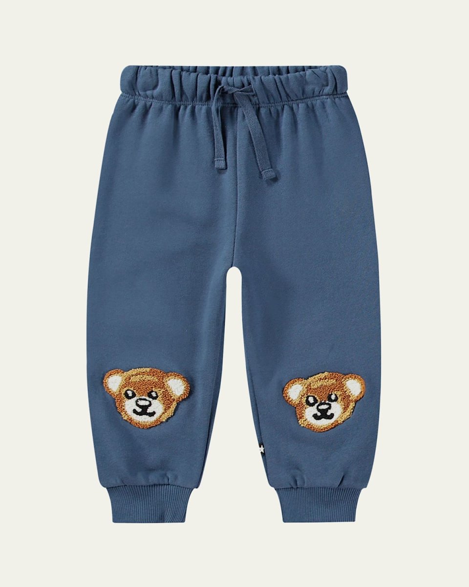 Boy's Simeon Teddy Embroidered Sweatpants, Size Newborn-