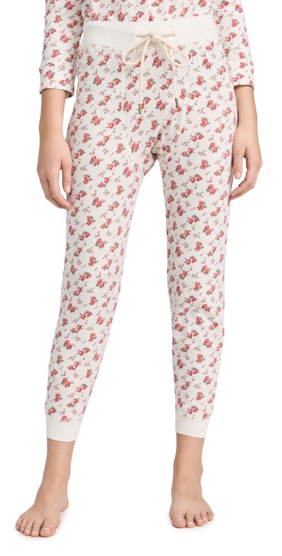 THE GREAT. The Long John Sweatpants Teatime Rose Print