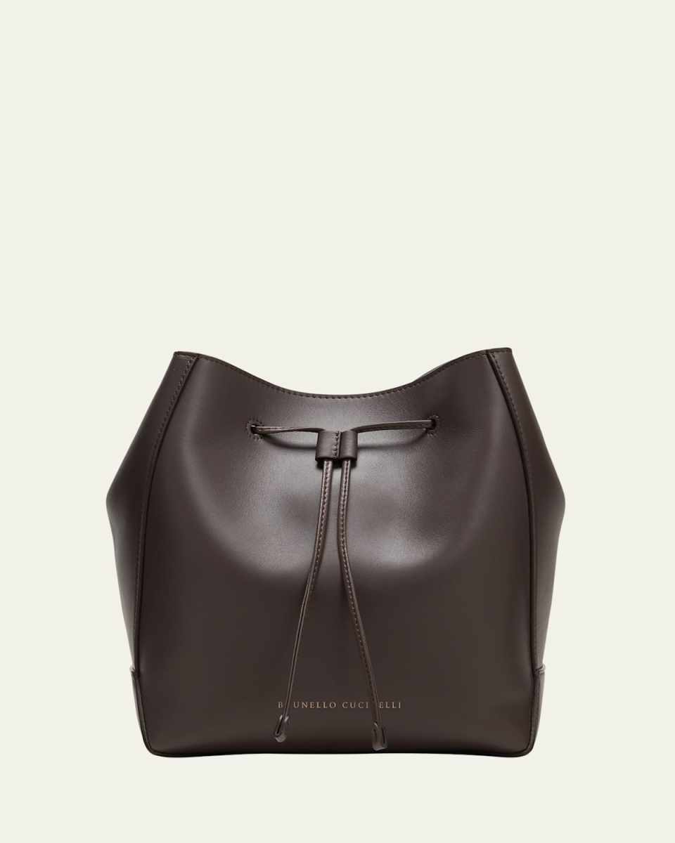 Medium Drawstring Calfskin Bucket Bag